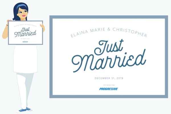 Free Just Married Sign