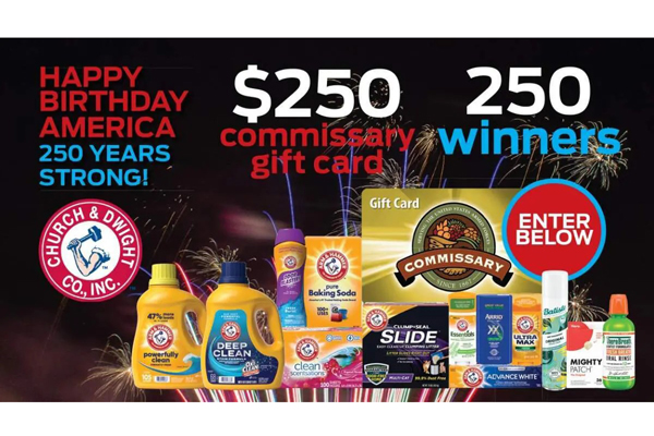 Win 1 of 250 Church & Dwight Gift Cards