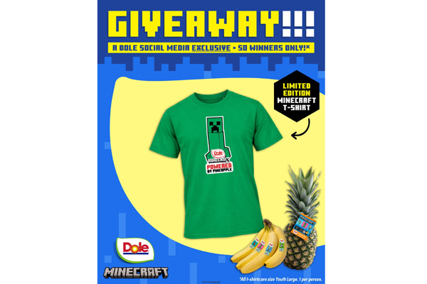 Win 1 of 50 Dole Minecraft T-Shirts